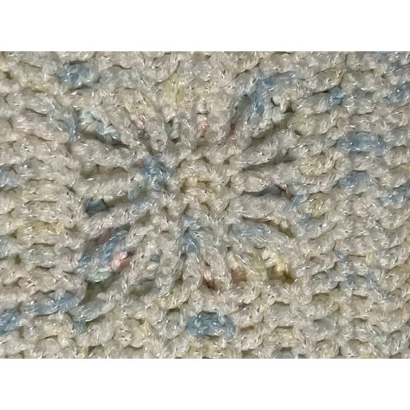 VTG Hand Crocheted Baby Blanket – Late 1990s to Early 2000s – Shimmering Pastel - Picture 5 of 5